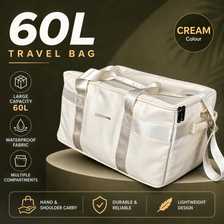 60L Travel Bag (Cream)